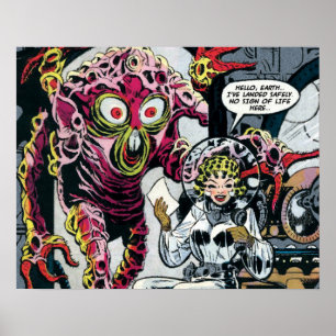 Poster Space Adventures #12 Funny 50s Retro Sci Fi Comic