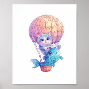 Poster Space Cat Dreams - Funny Vaporwave Galaxy Kitty Ki