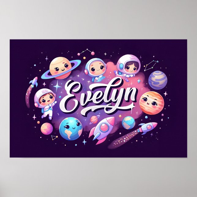 Poster Space Dreams Evelyn Wall Art (Devant)
