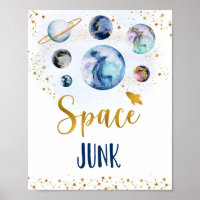 Space Junk Galaxy Bleu Or Anniversaire Snack