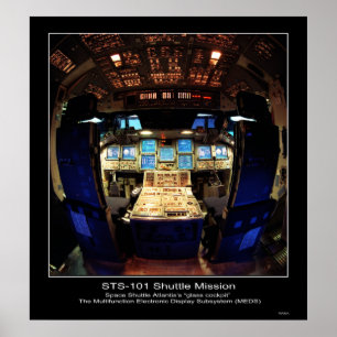 Poster Space Shuttle Atlantis "cockpit en verre"