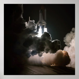 Poster Space Shuttle Challenger Night Launch (STS-8)