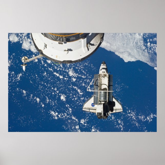 Poster Space Shuttle Discovery & ISS (Devant)