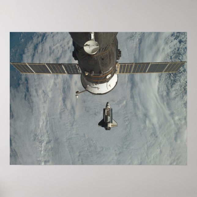 Poster Space Shuttle Discovery & ISS (STS-120) (Devant)