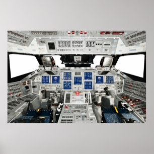 Poster Space Shuttle Discovery OV-103 Cockpit