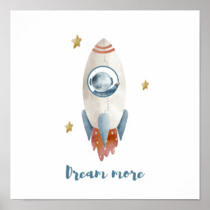 Poster Space Shuttle Dream Plus de couleur blanche