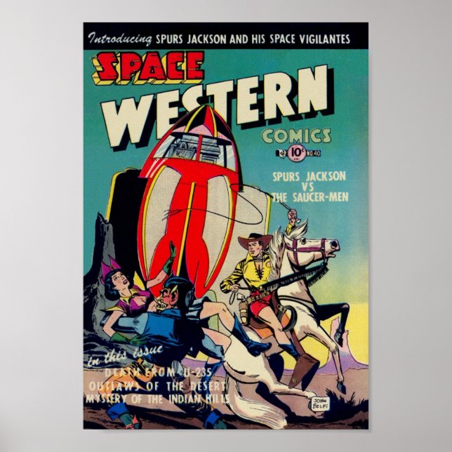 Poster 'Space Western' de Golden Age Comic Art (Devant)