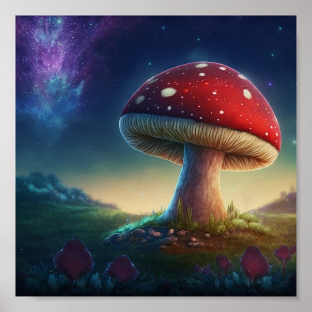 Poster Spacey Amanita Muscaria 8x8 (Devant)