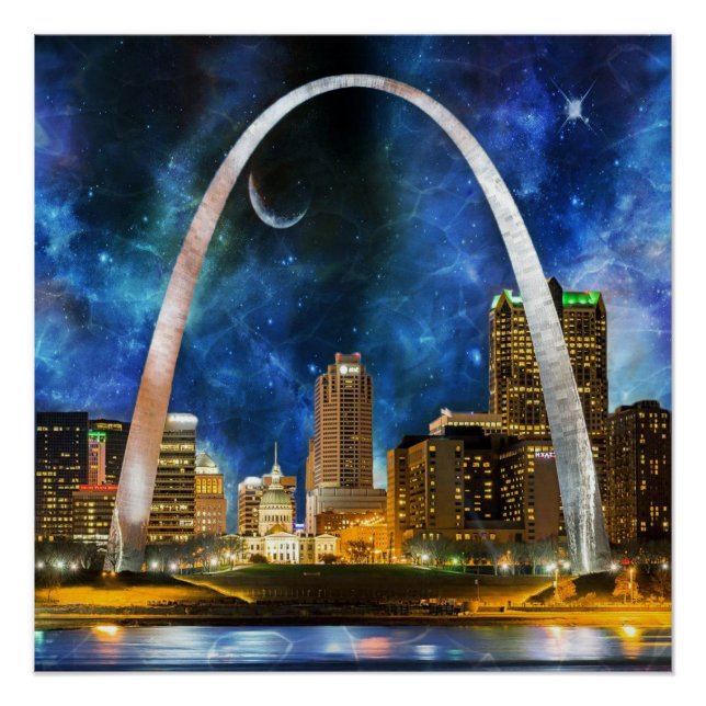Poster Spacey St. Louis Skyline (Devant)