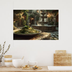 Poster Spaghetti avec Broccoli Rabe