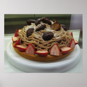 Poster Spaghetti japonais & gâteau de fraises