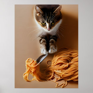 Poster Spaghetti mangeur de chats