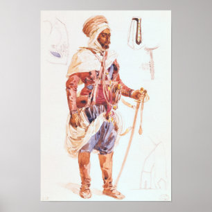 Poster Spahi avec son épée, c.1854