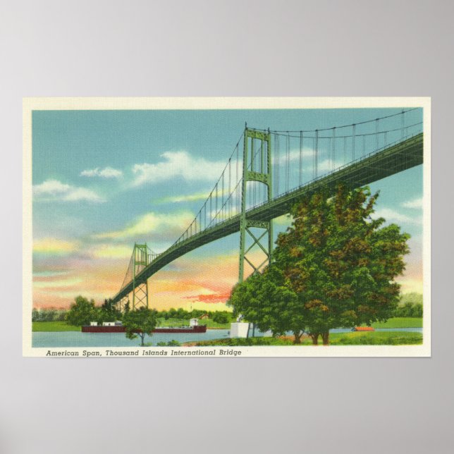 Poster Span américain de l'International Bridge View (Devant)