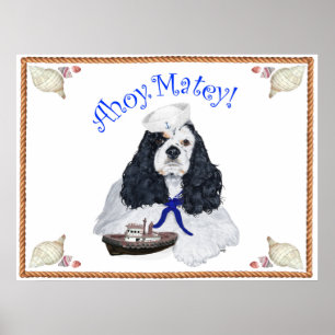 Poster Spaniel Cocker Américain Marin