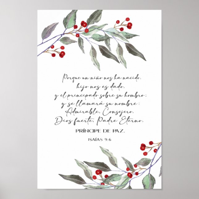 Poster Spanish bible verse Isaias 9 6 (Devant)