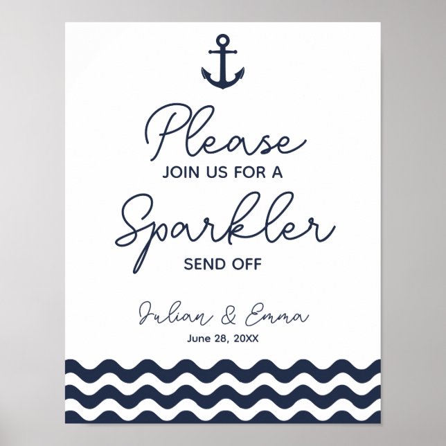Poster Sparkler de la marine nautique (Devant)