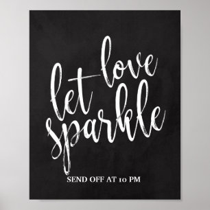 Poster Sparkler Envoyer Hors Chalkboard 8x10 Signal
