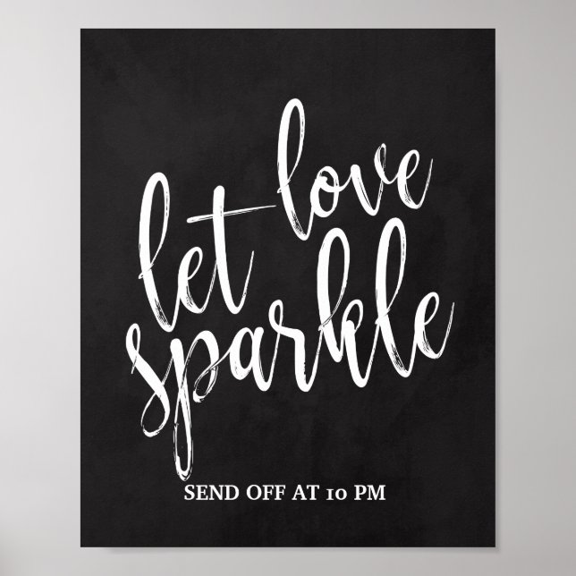 Poster Sparkler Envoyer Hors Chalkboard 8x10 Signal (Devant)
