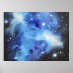 Poster spatial horizontal Nebula bleu