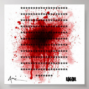 Poster spatter sanguin, copie d'étiquette auc, **********