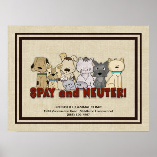 Poster Spay and Neuter Your Pets Publicité personnalisée