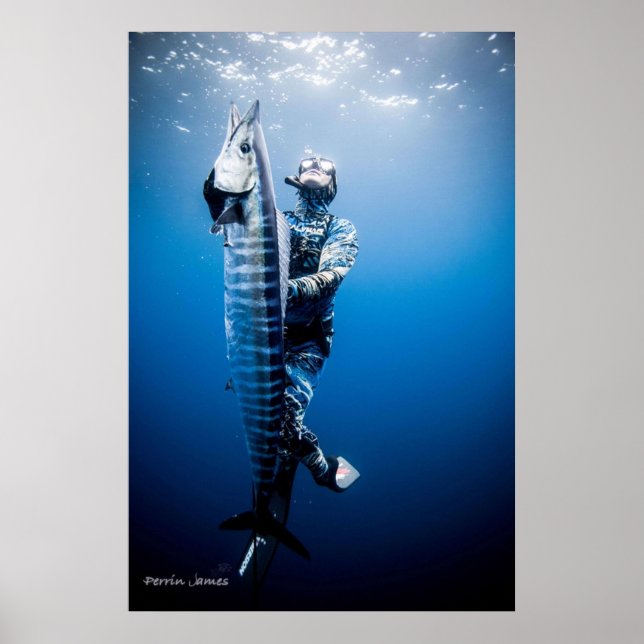 Poster Spearfishing wahoo (Devant)