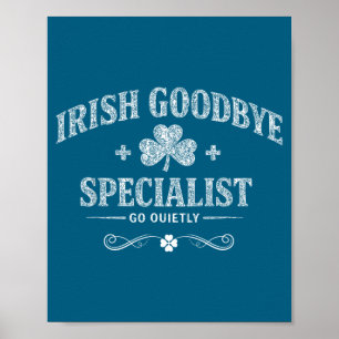 Poster spécialiste des adieux irlandais drôle de jour de
