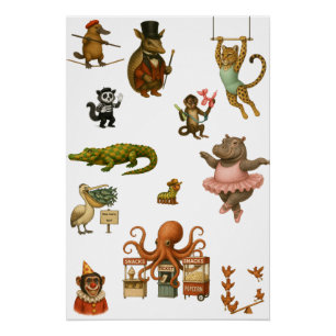 Poster spectacles du cirque Dingaling Bros