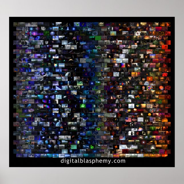 Poster Spectre de blasphème numérique Mosaïque (noir) (Devant)