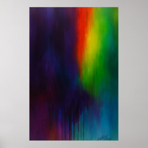 Poster Spectrum Cascade - Peinture Abstraite au Dégouttem