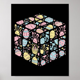 Poster Speed Cube Bunny Oeuf de Pâques Jour de Pâques Gar