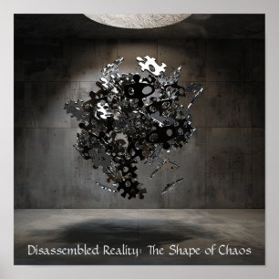 Poster Sphère de puzzle industriel : Sculpte flottant Abs