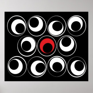 Poster Sphères graphiques en rouge