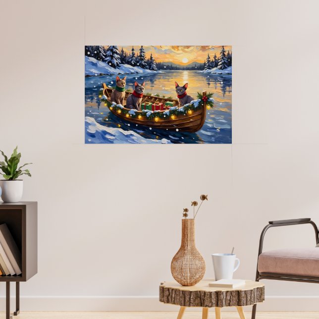 Poster Sphynx Cat Christmas Boat Holiday (Salon 3)