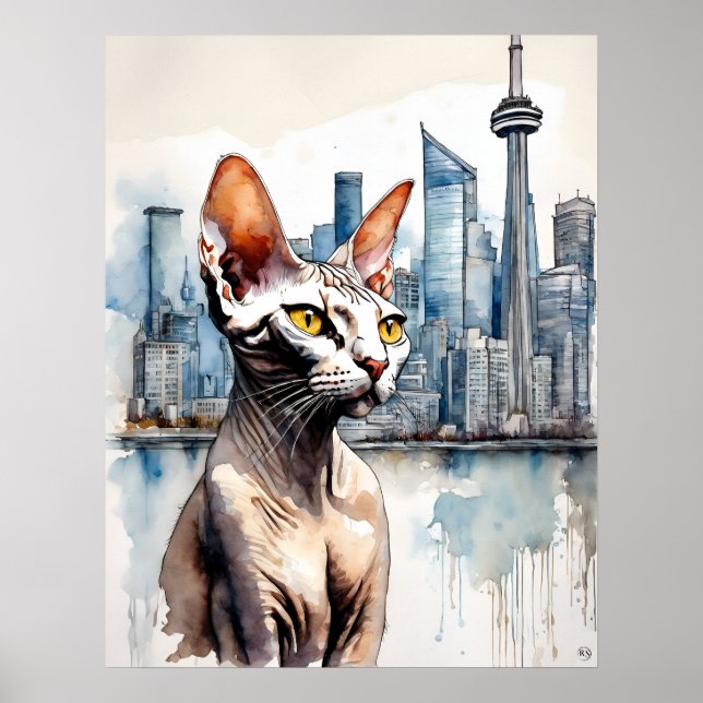 Poster Sphynx Chat - Art Chat Imprimer (Devant)