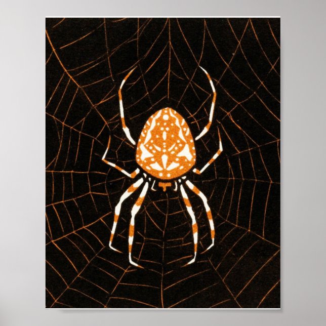 Poster Spider in Web par Julie de Graag Art Nouveau (Devant)