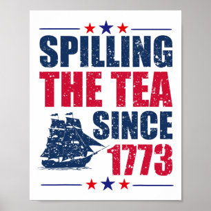 Poster Spilling The Tea Depuis 1773 Enseignante D'Histoir