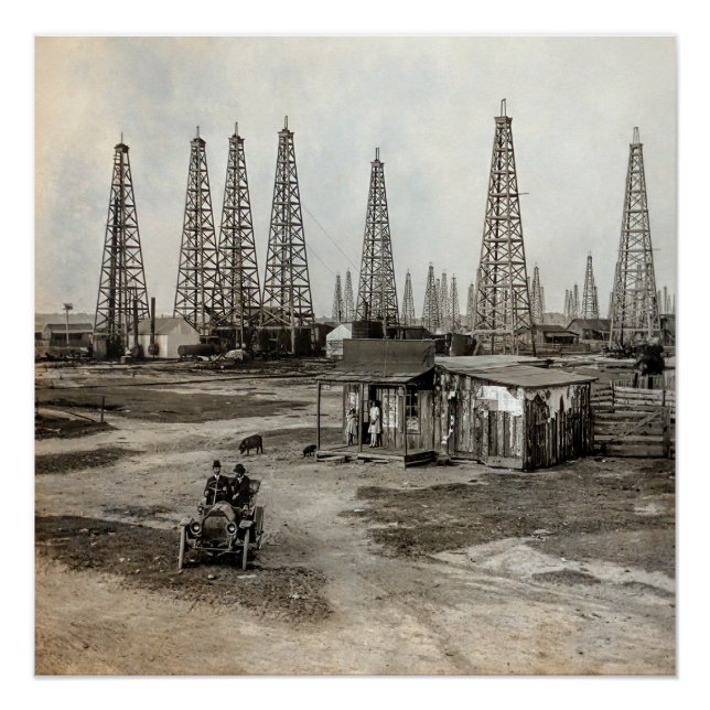Poster Spindletop Oil field - Texas 1902 (Devant)