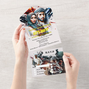 Poster-Spionage-arabische Thriller Erwachsene All In One Einladung