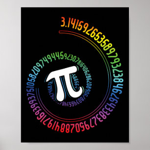 Poster Spiral Arc-en-ciel Nerd Math Geek Mathématicien Jo