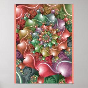 Poster Spiral de cœur pastel