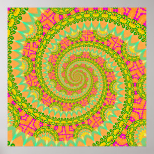 Poster Spiral Fleur de Puissance ENSOLEILLÉ