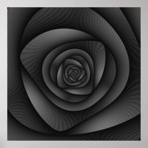 Poster Spiral Labyrinthe en Monochrome