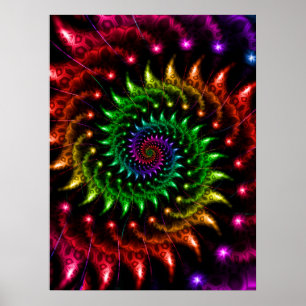 Poster Spirale arc-en-ciel tournante