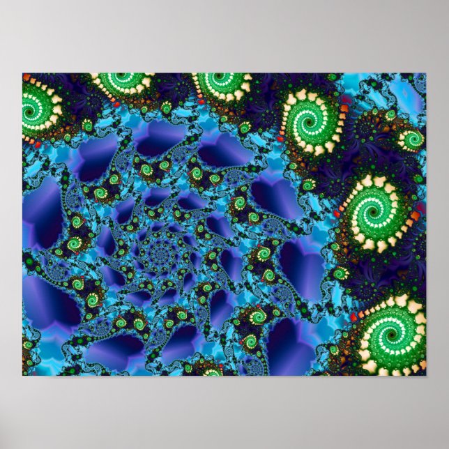 Poster Spirale bleue (Devant)