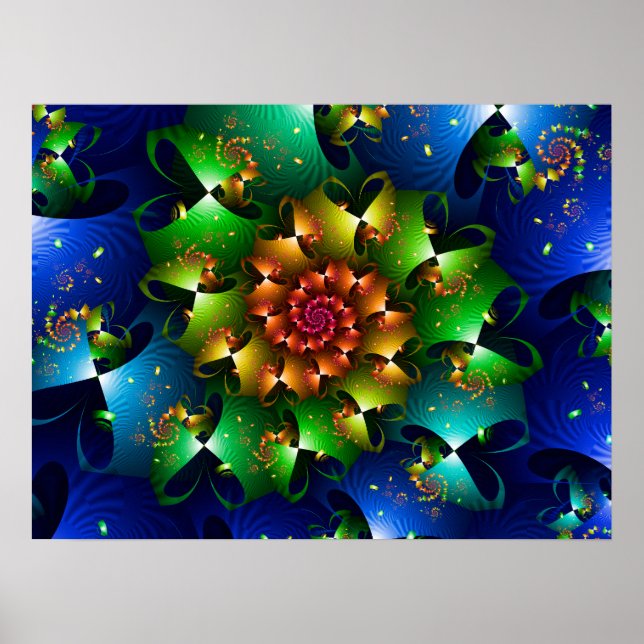 Poster Spirale cardiaque multicolore (Devant)