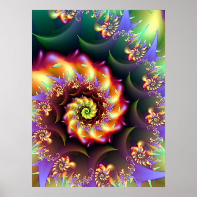 Poster Spirale d'art fractal (Devant)