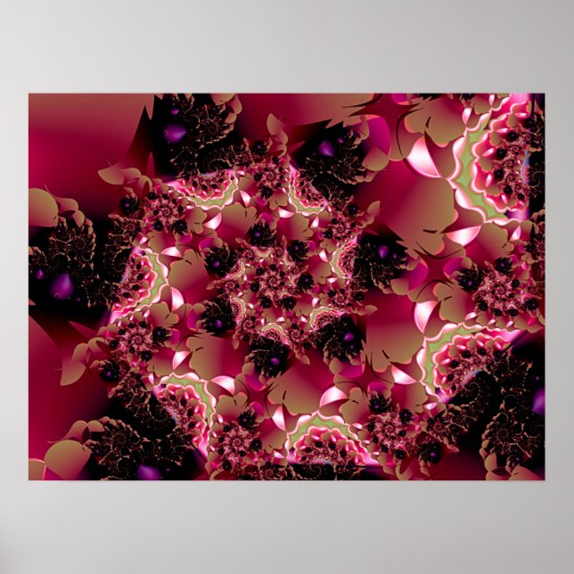 Poster Spirale en dentelle rose (Devant)