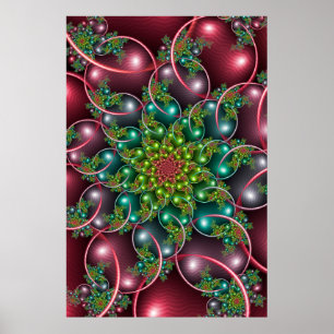 Poster Spirale florale de Bourgogne